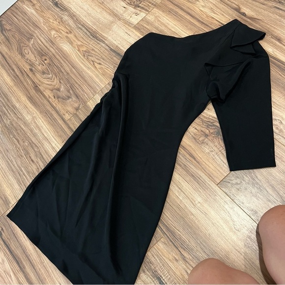 Diane Von Furstenberg Silk One Shoulder Black Mini Dress - Picture 3 of 8